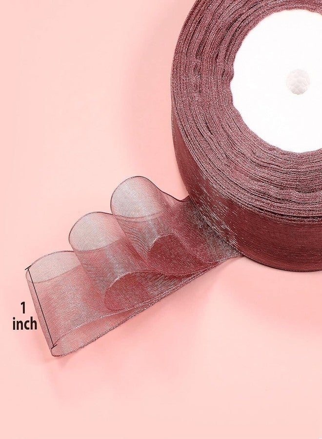 Bluedeal 6 Rolls Sheer Chiffon Ribbon Organza Satin Transparent Chiffon Ribbon for Wrapping Decorating Valentine's Day Wedding Birthday Bouquet Garland (50 Yard Each Roll, Multicolor) - Image 2